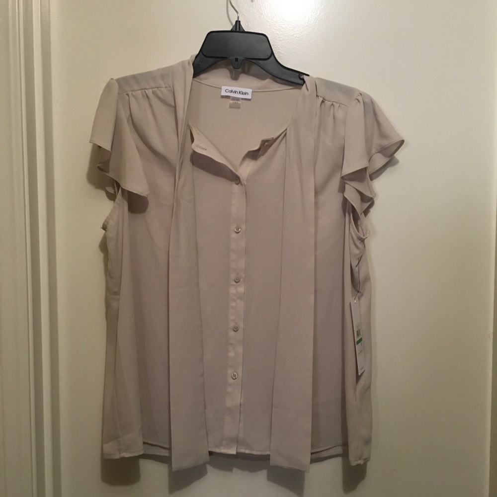 Calvin Klein Women's Cream Blouse